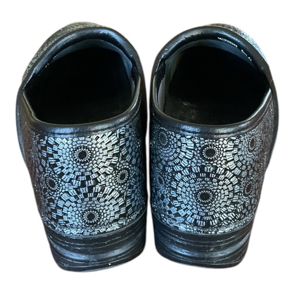 Dansko Professional Black Silver Floral Embossed Clogs | Size 41 EU 10.5-11 Wome - Picture 5 of 7